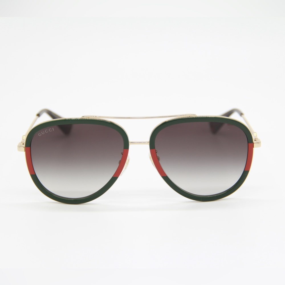 NEW GUCCI GG0062S 003 UNISEX GREEN RED SUNGLASSES - Picture 2 of 14